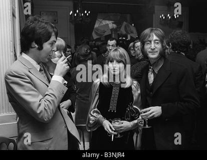 The Beatles 1968 John Lennon and Paul McCartney arriving at Heathrow ...