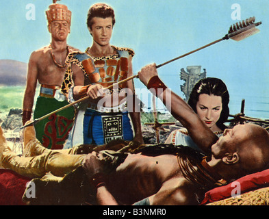 KINGS OF THE SUN  1963 UA/Mirsch film with from right Yul Brynner, Shirley Anne Field and George Chakiris Stock Photo