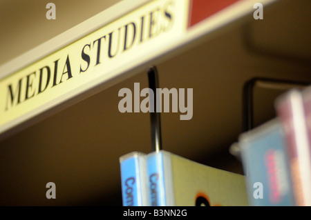 Royalty free photograph of media studies section in college library UK Stock Photo