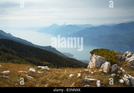 View of Lake Garda from Monte Baldo Stock Photo