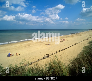 Wide sandy beach at Mundesley North Norfolk Stock Photo