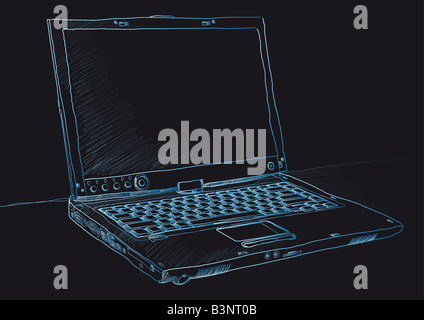 Outline drawing laptop. Elegant thin line style design. Vector illustration  Stock Vector Image & Art - Alamy