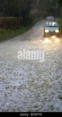 flood weather rain torrential downpour deluge Stock Photo