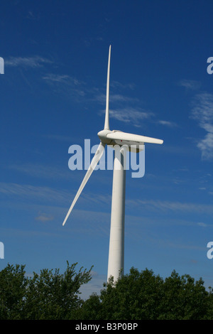 Wind Turbines on farmland Elkton Michigan USA Stock Photo