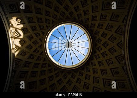 Circular skylight seen at a museum in Rome. Stock Photo