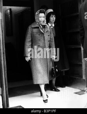 Princess Margaret May 1978 leaves the King Edward VII Hospital in London after contracting Hepatitis Stock Photo