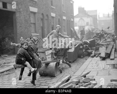 WW2 Children Playing Games Children playing games on a bomb site in ...