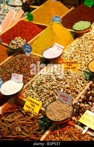 May 2008 - Spice shop at the Spice Bazaar Istanbul Turkey Stock Photo