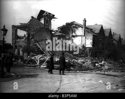 Bomb damage in Liverpool during WW2 Stock Photo