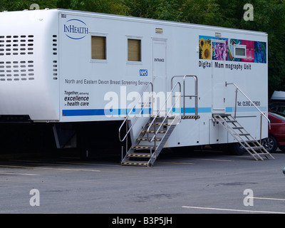 Devon NHS mobile digital mammography unit Stock Photo