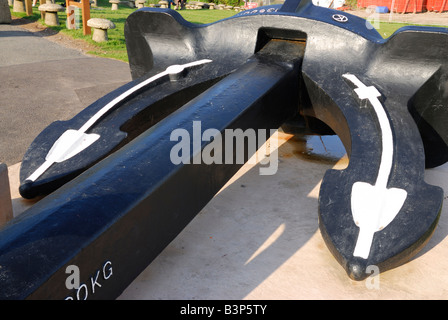 The anchor of the beached cargo ship MSC Napoli by the beach at Branscombe, Devon, England, UK Stock Photo