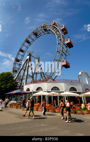 The Prater amusement park big wheel Reisenrad in Vienna Wien Austria Stock Photo