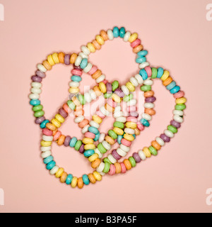 Candy Necklace, elevated view Stock Photo
