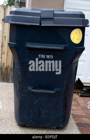 solid waste symbol trash garbage can united states city plastic Stock Photo