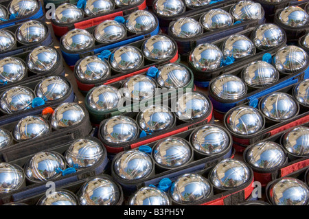 Boules balls at a market in Provence, France, Europe Stock Photo