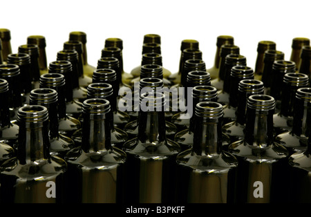 empty bottles in factory giving graphic image to cover production conepts and processes Stock Photo