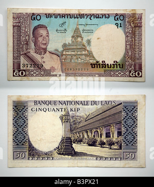Currency Bank notes from Laos Kip Stock Photo
