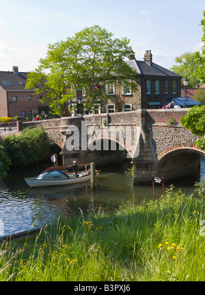 Bishops Bridge, River Wensum, Norwich, Norfolk, England Stock Photo