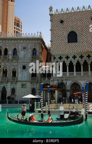 Gondola outside The Venetian hotel and casino in Las Vegas. Stock Photo