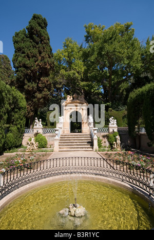 Entrance gateway to the palace gardens of Palacete y jardins de Monforte in Valencia Spain Stock Photo