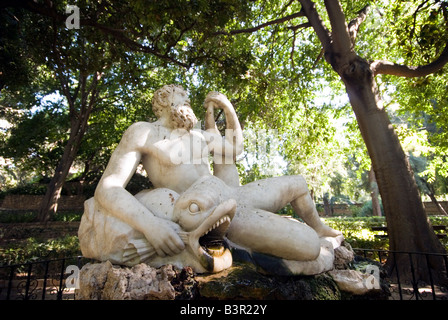 Statue in the palace gardens of Palacete y jardins de Monforte in Valencia Spain Stock Photo