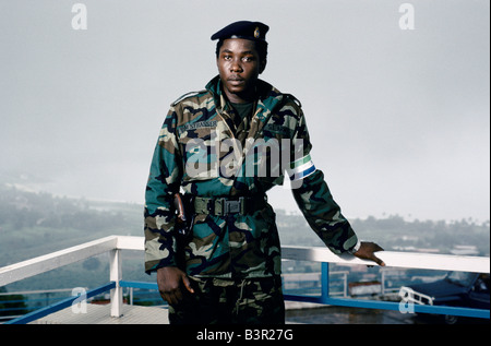 Captain Valentine Strasser, 27, Leader of the Provisional Ruling Council, (NPRC) and Head of State, Sierra Leone, July 1992 Stock Photo