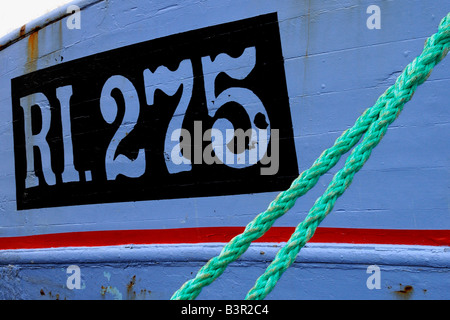 closeup of a fisherboat Nahaufnahme Fischerboot Stock Photo