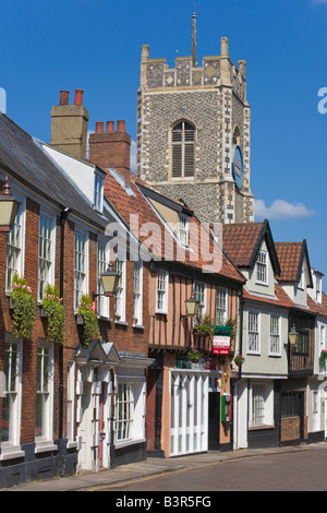 Terraced houses, Princes St, Norwich, Norfolk, England Stock Photo