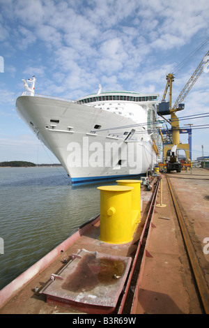 Independence of the Seas tied up at Aker Yards, Finland following her build compleation. Stock Photo