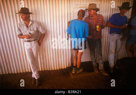 Drinkers, country race meeting Australia Stock Photo
