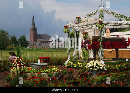 flower display at bi annual Rose festival Lottum Limburg Netherlands Stock Photo