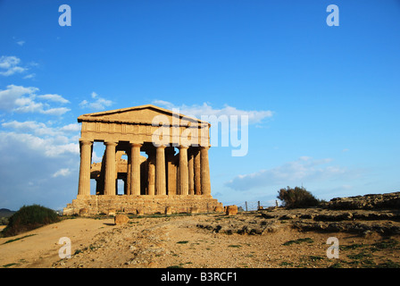 Greek Temple of Concord in the Valley of the Temples Agrigento Sicily Stock Photo