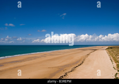 Carteret, Normandy, France. The perfect holiday beach at Hatainville on the Cotentin peninsula, called the Plage de la Vieille Eglise Stock Photo