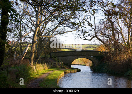 A road Bridge across the Macclesfield Canal near Marple Stock Photo