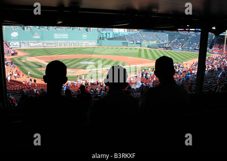 Watching a game at Boston's Fenway Park. Stock Photo