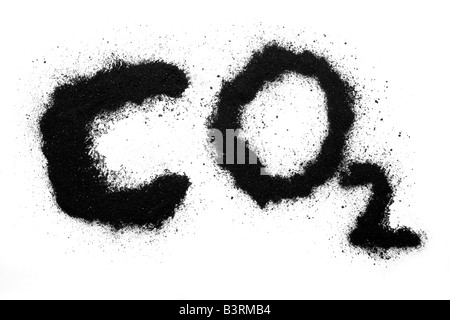 Carbon dioxide letters co2 Black and White Stock Photos