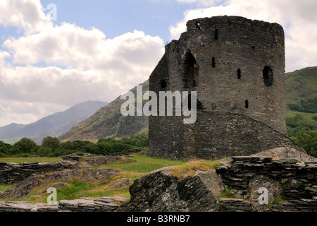 The derelict keep of Dolbadarn Castle on the banks of Llyn Padarn near ...