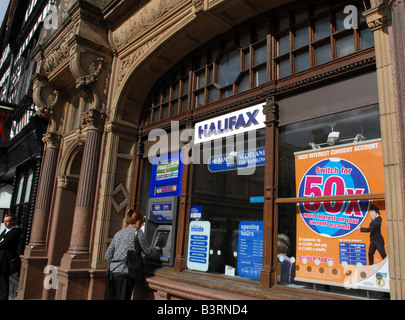 Halifax building society cash point in Shrewsbury  Shropshire England Uk Stock Photo