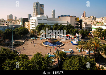 Dizengoff square and Tel Aviv cityscape Israel Stock Photo