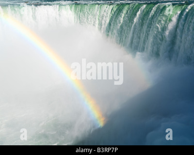 Canada,Ontario,Niagara Falls,Canadian Falls with a rainbow Stock Photo