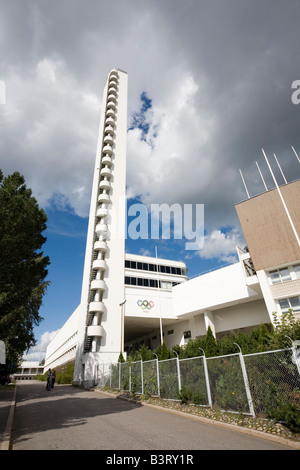 Tower of the Olympic Stadium Helsinki Finland Stock Photo