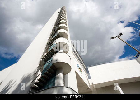 Tower of the Olympic Stadium Helsinki Finland Stock Photo