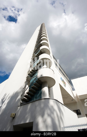 Tower of the Olympic Stadium Helsinki Finland Stock Photo