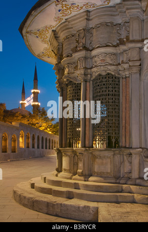 Eyup Sultan Mosque at blue hour Istanbul Turkey Stock Photo