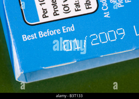 best by date on food packaging Stock Photo