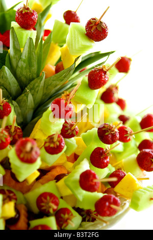 Close up of fruits on sticks Stock Photo