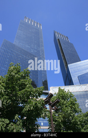 The Time Warner Center in New York City as seen from Columbus Circle. Stock Photo