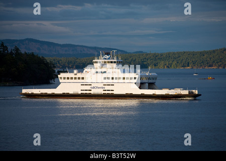 Queen of Cumberland ferry boat en route to Swartz Bay, Vancouver Island, British Columbia, Canada Stock Photo