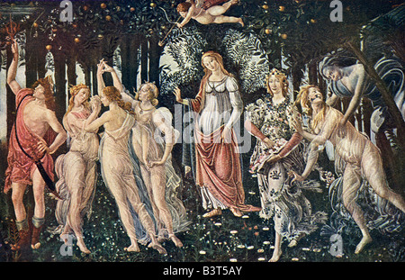 Sandro Botticelli, Primavera (Spring), Renaissance painting, circa 1480 ...