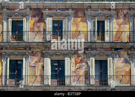 Frescoes at Casa de la Panaderia Plaza Mayor Madrid Spain Stock Photo